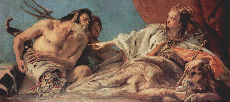 Giovanni Battista Tiepolo Neptun bietet der Stadt Venedig Opfergaben